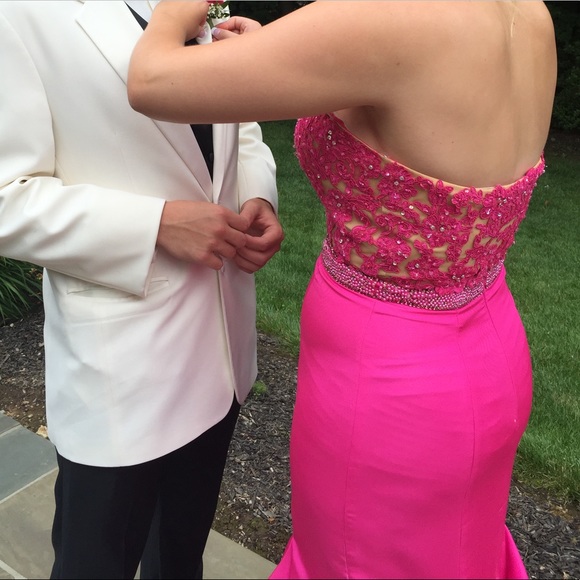 Sherri Hill🌺 Hot Pink Prom Dress💖 - Picture 5 of 14